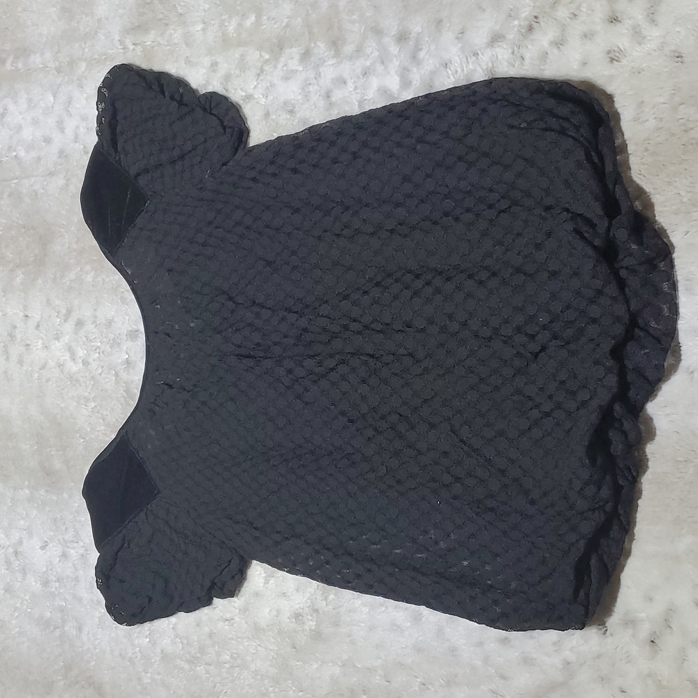 Max Studio Black Ruched Bottom Billowy Blouse Top Size Small NWT - Picture 6 of 6